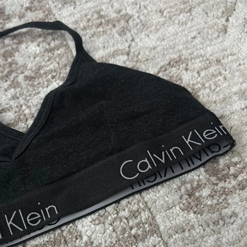 Calvin Klein DARK HEATHER GRAY Bralette - Picture 2 of 9